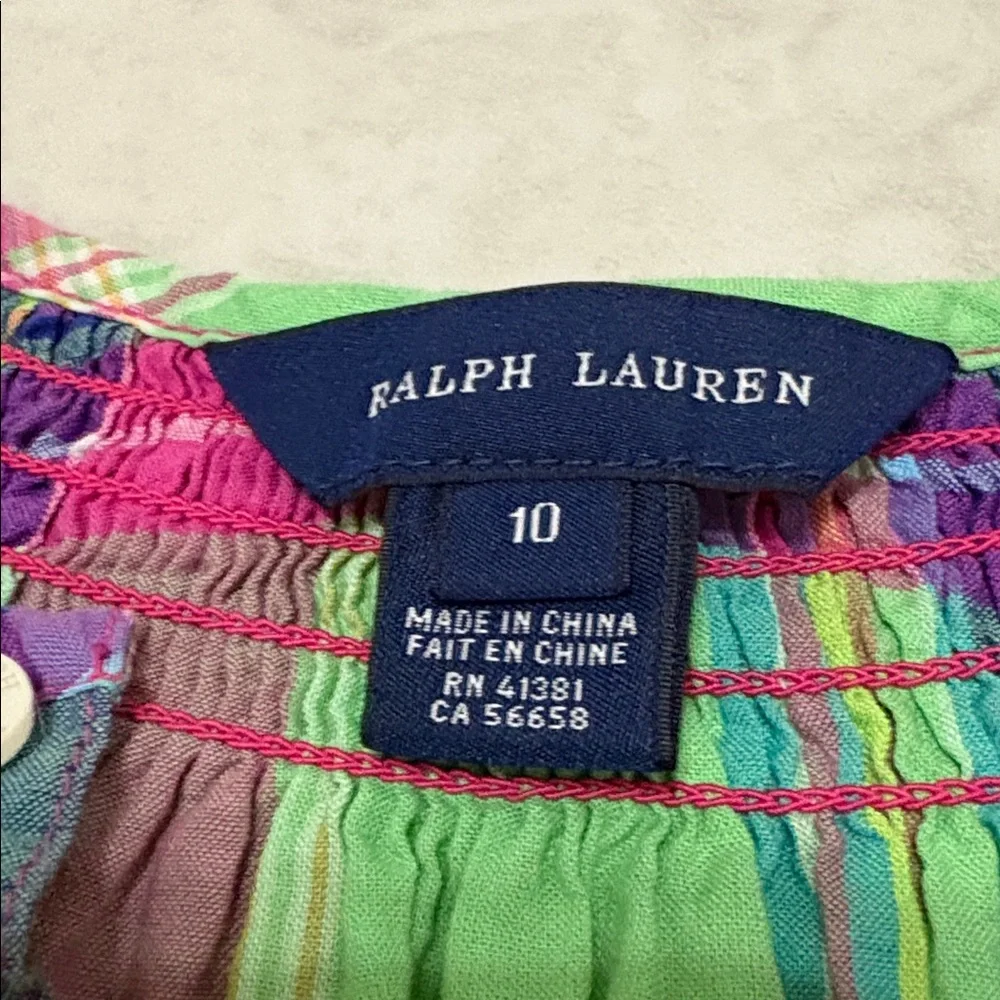 Ralph Lauren Multicolor Plaid Dress kids size 10